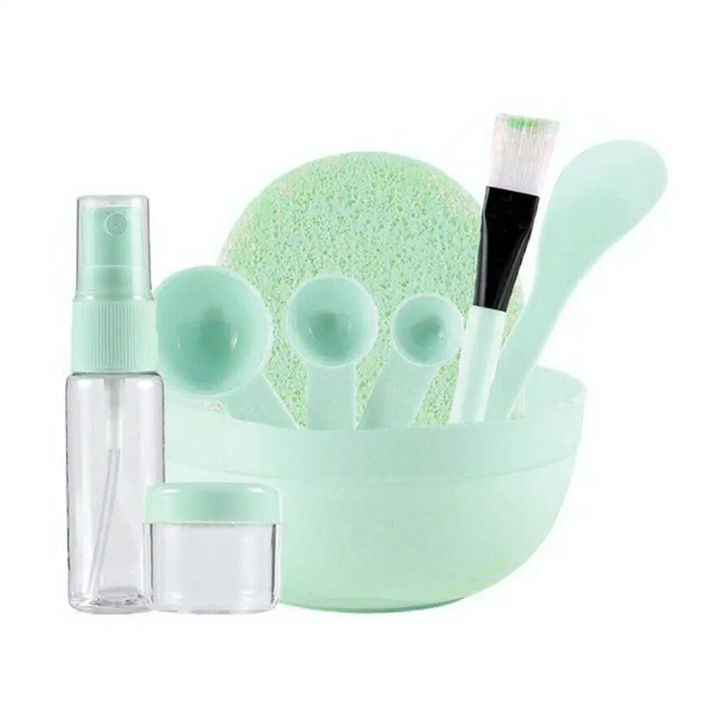 9 in 1 DIY Mask Bowl Brush Beauty Tool Homemade Stick Spray Bottle Measuring Spoon Make up Set Mixing Bowl Spray Bottle Powder