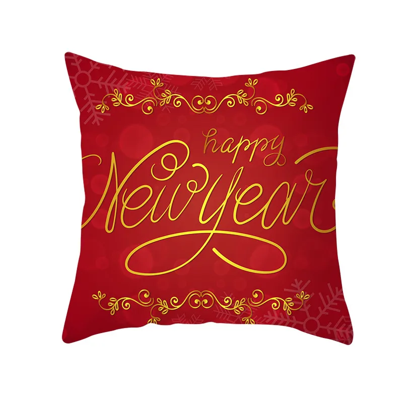 Fuwatacchi Red Printed Cushion Cover Christmas Gift Decorative Pillow Covers for Home Sofa Polyester Throw Pillowcases 45*45cm - Цвет: PC11743