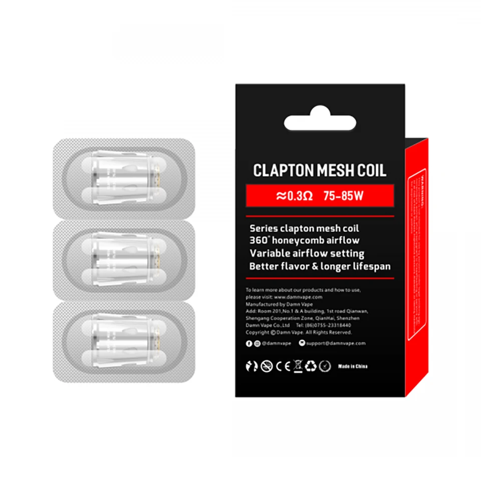 Original DamnVape Wotan 0.3ohm Single Clapton Mesh Replacement Coil E-Cig Accessories for DamnVape Wotan Mesh sub ohm Tank (3)