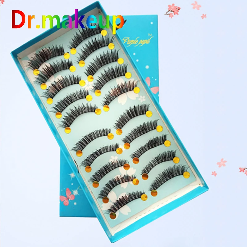 Dr.makeup Dark Brown Lashes 10 Pcs Individual False Eyelashes Extension Imported Fiber Lash Colored Fake Natural Eyelash Extensi |
