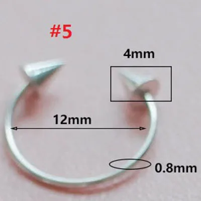 Кольцо для пирсинга в носу из стерлингового серебра 925 пробы, ювелирные изделия для женщин, кубический циркон - Окраска металла: 5
