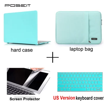 

4in1 Matte Hard case sleeve keyboard cover LCD For Macbook Pro Air Retina Touch Bar 11 12 13 15 16"inch Notebook Bag A2159 A1932