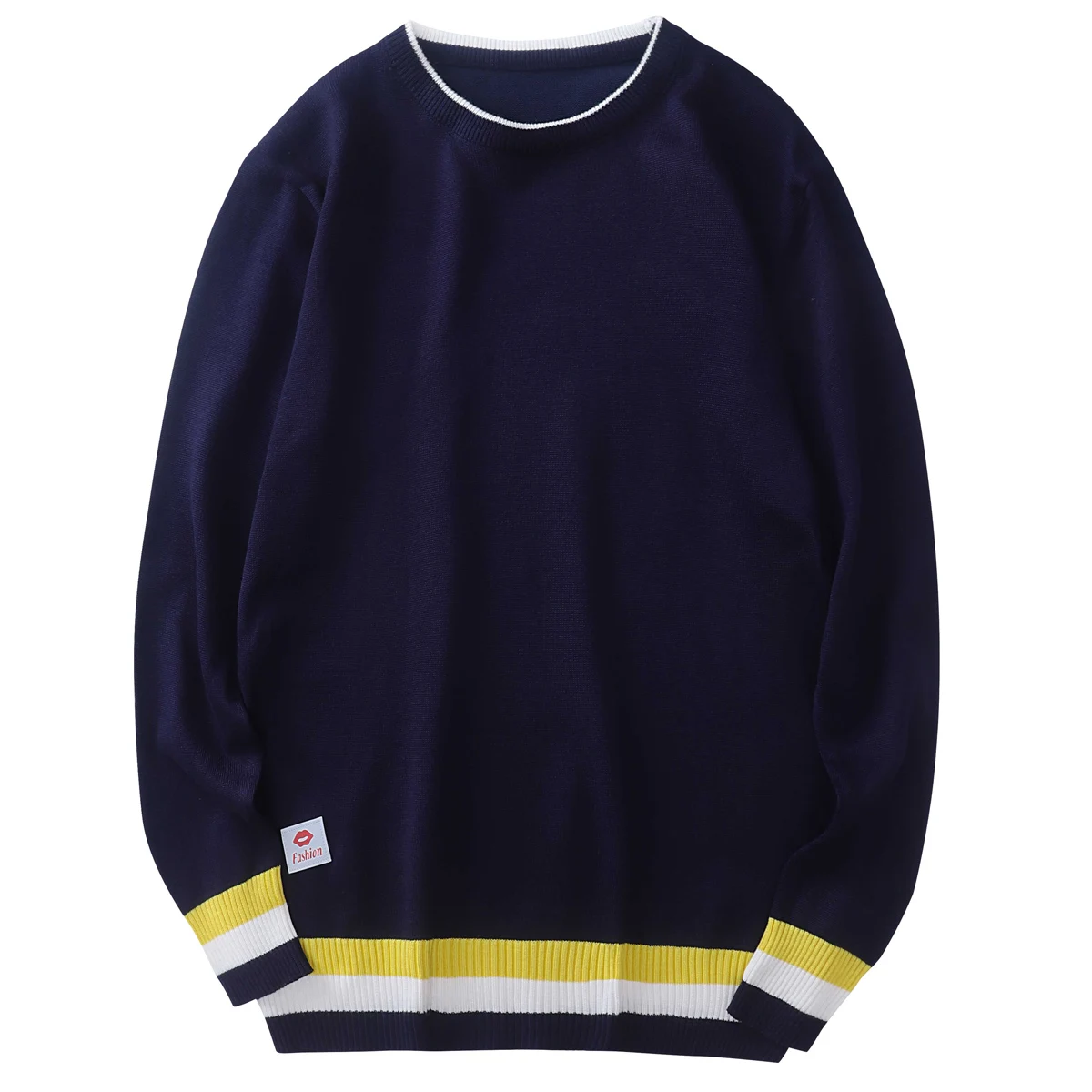 

Stripe Sweaters Mens Spirng Autumn Korean Loose Pullovers Long Sleeve O Neck Knitted Men Top Casual Jumpers Man Plus Size M-3XL