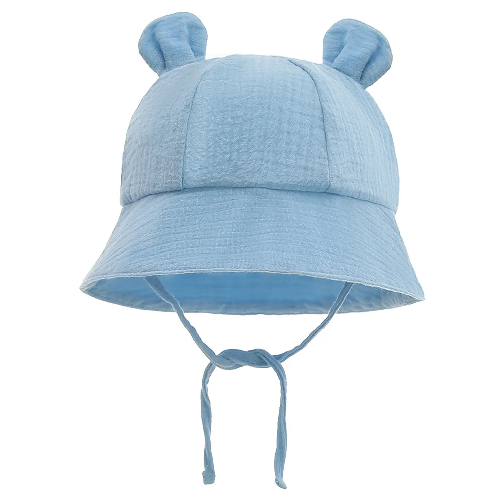 Spring Autumn Solid Color Soft Baby Bucket Hat Cotton Fisherman Hats Kids Summer Toddler Boys Girls Panama Sun Cap 2021 New boots baby accessories	 Baby Accessories