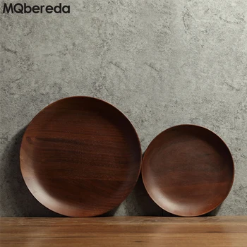 

Japanese Wooden Round Tray Sushi Plate Fruit Plate High Quality Black Walnut Tea Tray Snack Tray Wood Dish Restaurant Supplies