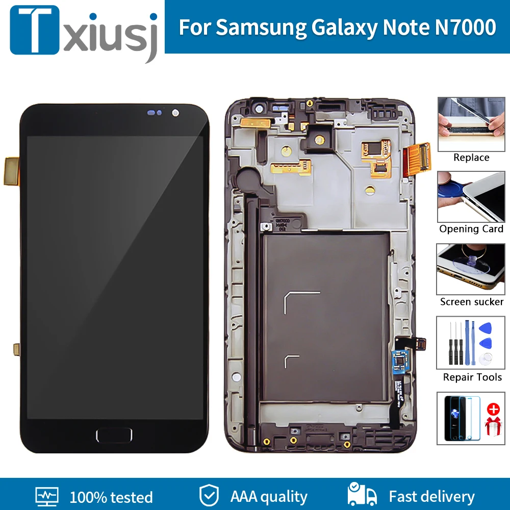 Для Samsung Galaxy Note I9220 N7000 черный или белый ЖК-дисплей сенсорный + экран с рамкой