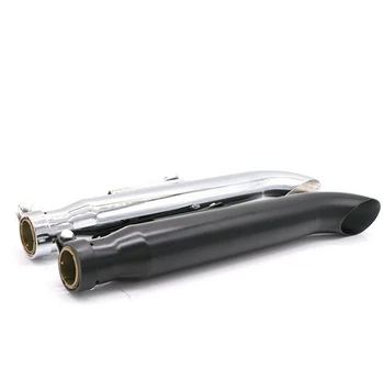 

Universal Silver Black Motorcycle Exhaust Pipe Tail Muffler Silencer 500mm Tail Tube w/ sliding bracket Classic