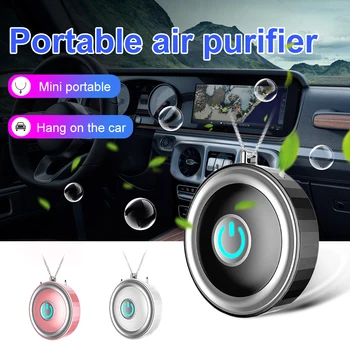 

USB Portable Wearable Air Purifier, Personal Mini Air Necklace Negative Ion Air Freshener- No Radiation Low Noise for Adults