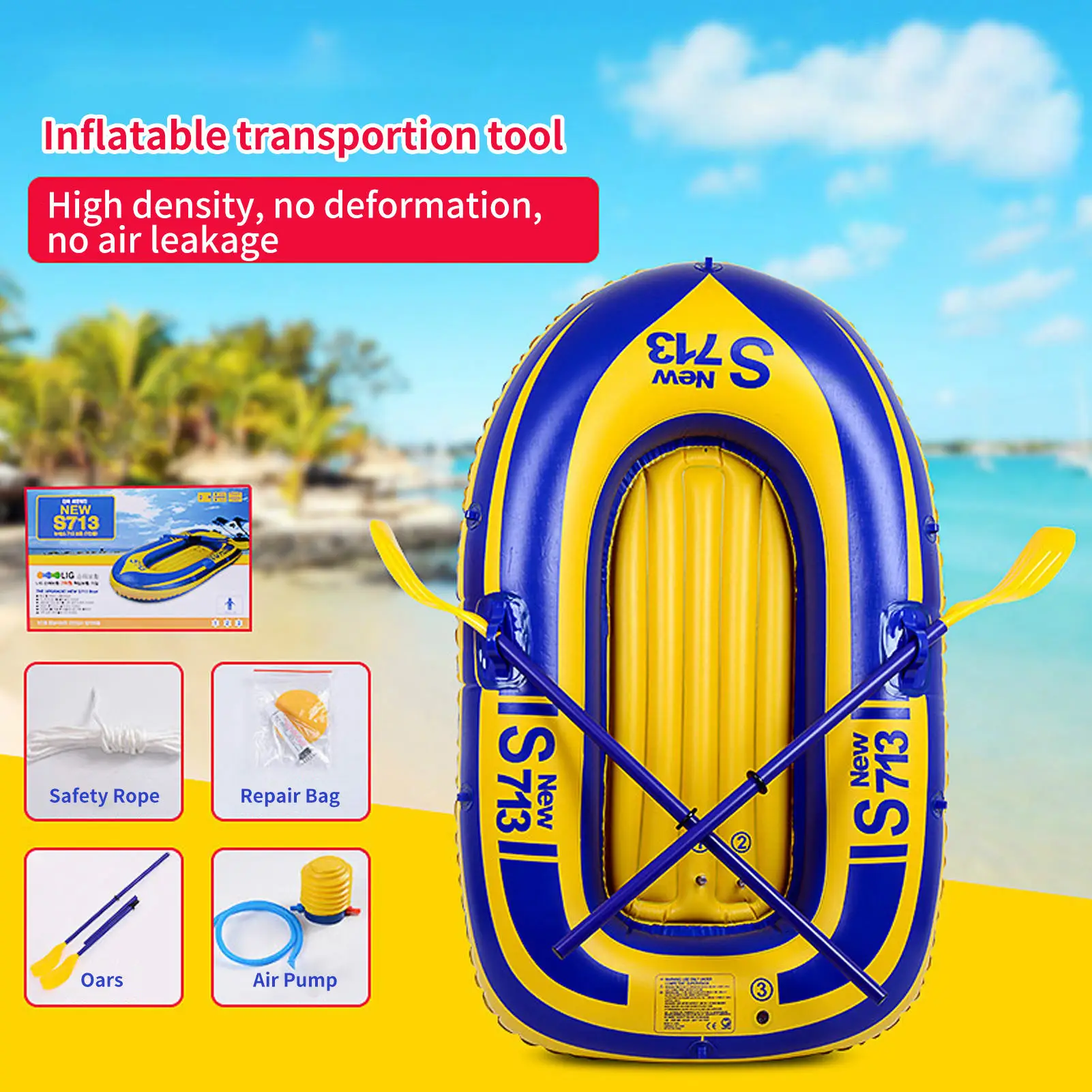 Kayak Thicken Safe Iatable Boat For Single-person PVC Rowing Fishing Boat Kayak For Outdoor Driving Fishing