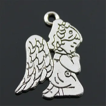 

20pcs/Lot Praying Angel Charms Pendant DIY Metal Jewelry Making 2 Colors Antique Silver Color Antique Bronze Color 24x17mm