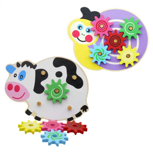 Wood Busy Gears Board Matching Toy Toddler Puzzles Gear Game Montessori Toys for Kids Children Gift 4