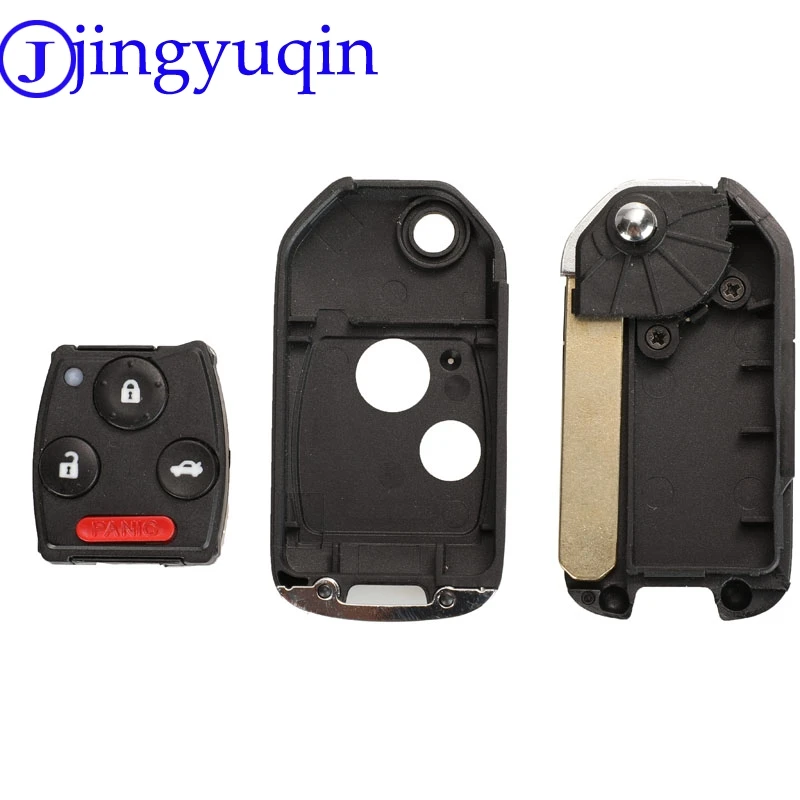 Jingyuqin модифицированный 2 кнопки Автомобильный ключ для Honda Accord Pilot Cr-V Ключ корпус Civic Insight Ridgeline 2003-2013
