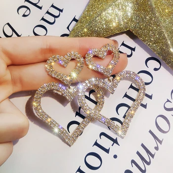 

2020 сережки Stud Heart shaped zircon Earings eardrop Earrings for Women's ZA Style Earring Fashion Female Jewelry Wholesale