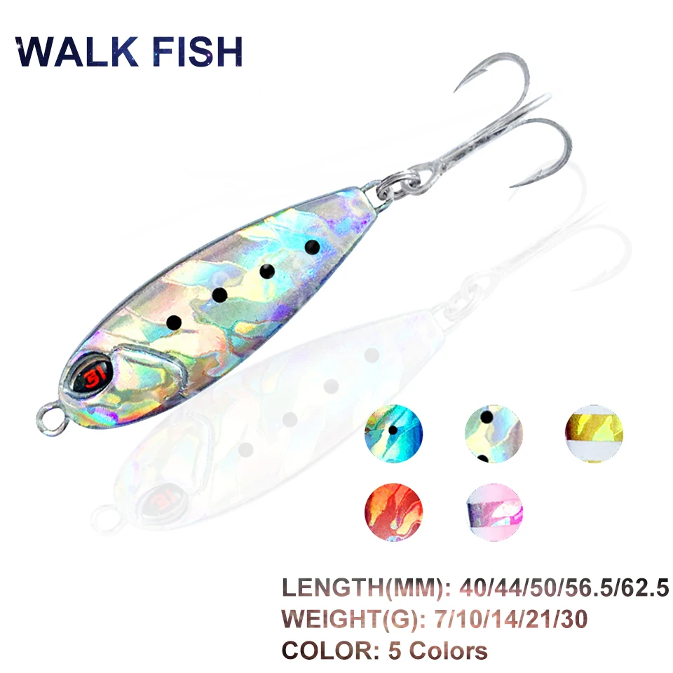 Walk Fish 1Pcs 7G/10G/14G/21G/30G Metal Jig Spoon Baits Shore Casting Jigging Piombo Swimbaits Esca Jigging Lenta Bass Carp Fishing