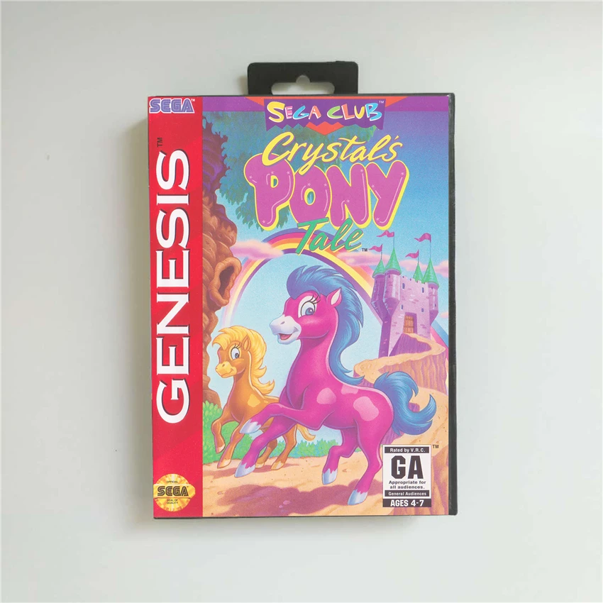 

Crystal's Pony Tale - USA Cover With Retail Box 16 Bit MD Game Card for Sega Megadrive Genesis Video Game Console