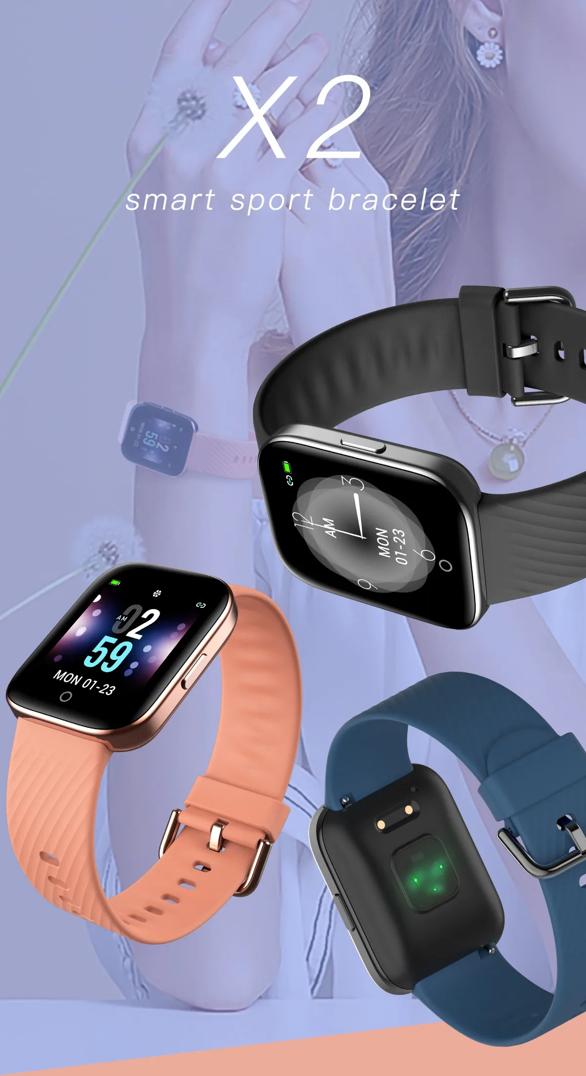 Lemado 1,3 дюймов 240*240 экран женские Смарт-часы мужские для apple watch Android телефон Поддержка всех языков push X2 smartwatch