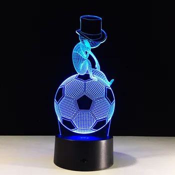 

Bluetooth music 7 Color Lamp 3D Visual Led Night Light for Kids Touch USB Table Lampara Lampe Baby Sleeping Nightlight Football