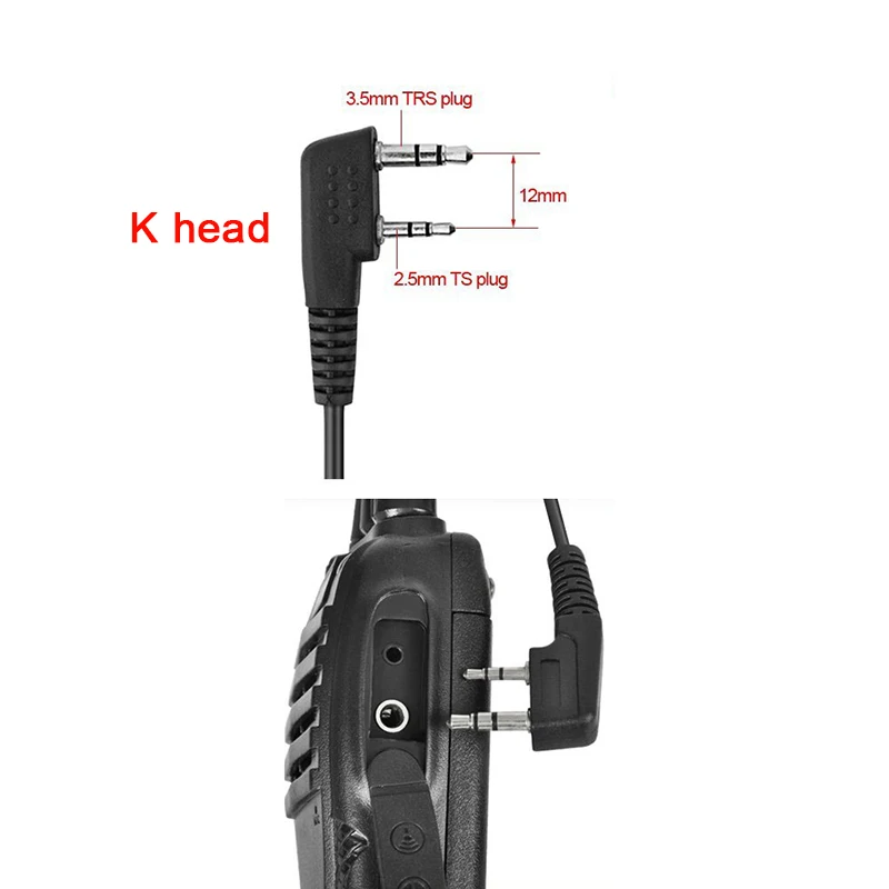 Ptt Mic наушники K головная рация штекер наушников гарнитура для KENWOOD Baofeng BF888s UV5R Wouxun