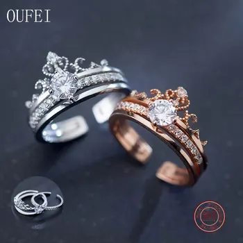 

Noble Open Ring For Women 925 Sterling Silver Ring Crown Luxury Accessories Fashion Fine Jewelry Rings