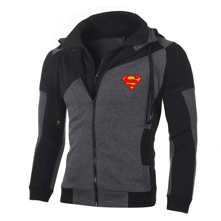 Spring Autumn Fashion Superman Sweatshirt Double Zipper Coat STAR Batman Jacket Hoodie Cotton Sweatshirts Outerwear Spring Autumn Fashion Superman Sweatshirt Double Zipper Coat STAR Batman Jacket Hoodie Cotton Sweatshirts Outerwear