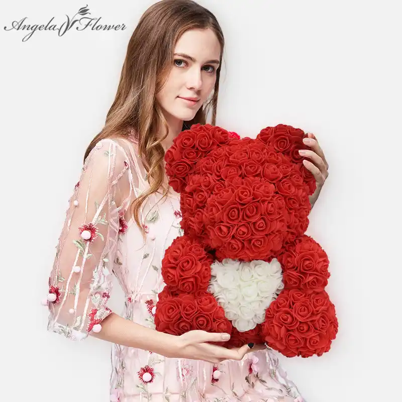 40cm Heisser Valentinstag Geschenk Box Freundin Frau Frauen Pe Teddy Rose Bar Kunstliche Blume Dekor Hause Hochzeit Party Diy Handwerk Kunstliche Getrockneten Blumen Aliexpress
