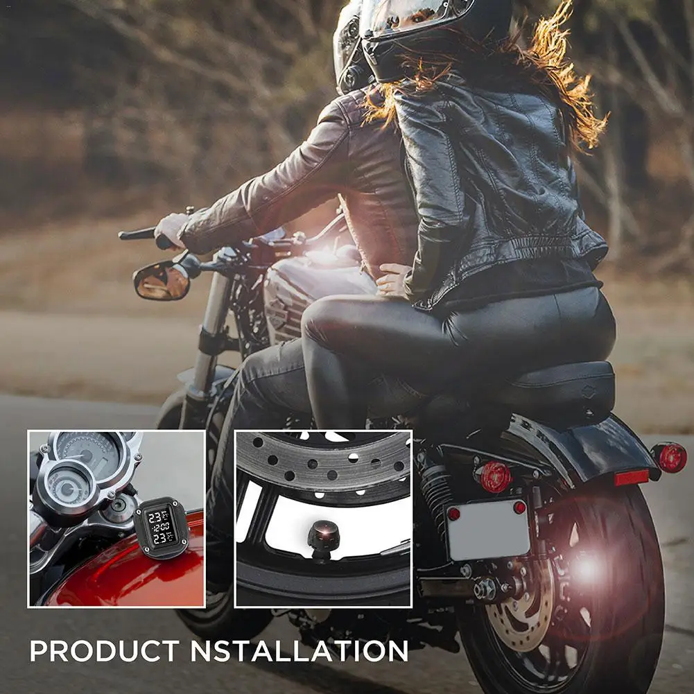 Мотоцикл TPMS lcd цветной usb зарядка RF беспроводная технология водонепроницаемый в реальном времени датчик контроля давления в шинах TPMS