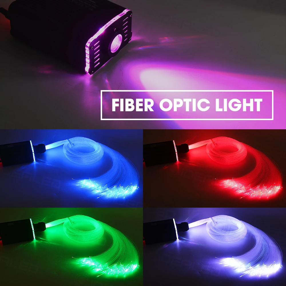 LED Optic Fiber Lights Kit Smart APP control RGBW Starry Sky Effect Ceiling Light Optical Fiber Cable Car Decoration