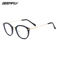 Seemfly анти-Синие лучи очки оправа для мужчин и женщин модные винтажные металлические очки Женские Мужские полная оправа ретро очки