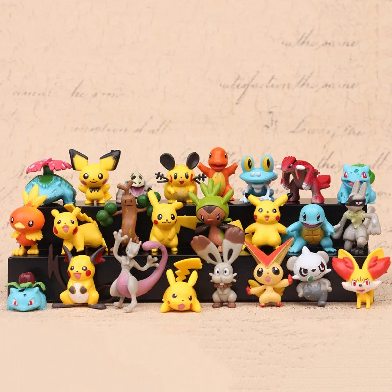 144Pcs Tomy Different Styles Pokemon Figures Model Collection 2-3cm Pokémon Pikachu Anime Figure Toys Dolls Child Birthday Gift
