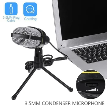 

3.5mm Broadcasting Condenser Microphone with Tripod Recording Condenser Suitabile For Cell Mobile Phone PC Microphone
