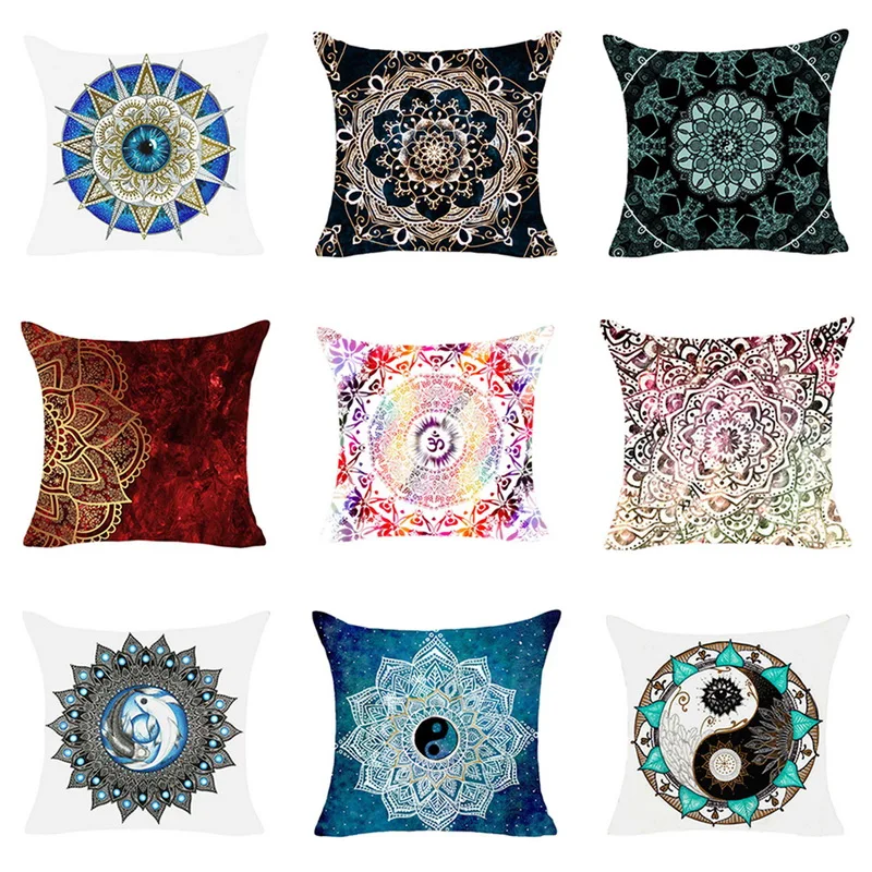Mandala Polyester Cushion Cover African National Style Bohemian Geometric Pillow Case For Sofa Car Home Decor | Дом и сад
