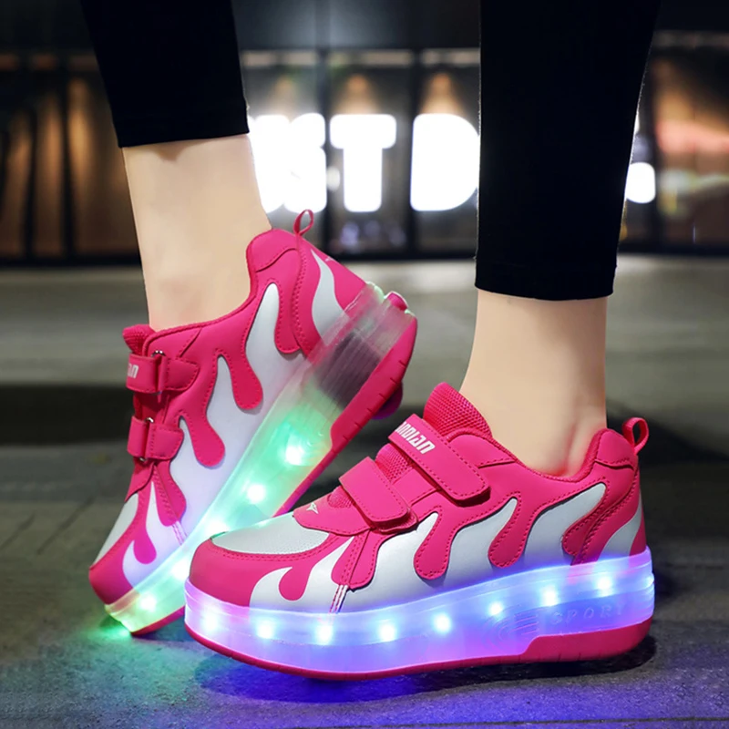 Chaussures à roulettes LED pour enfants - Skateshoes USB Charge