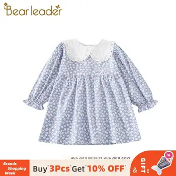

Bear Leader 1-6 Years Children Autumn Long Sleeve Casual Dress Girl Floral Print Fashion Princess Dress Elegant Clothing Outfits
