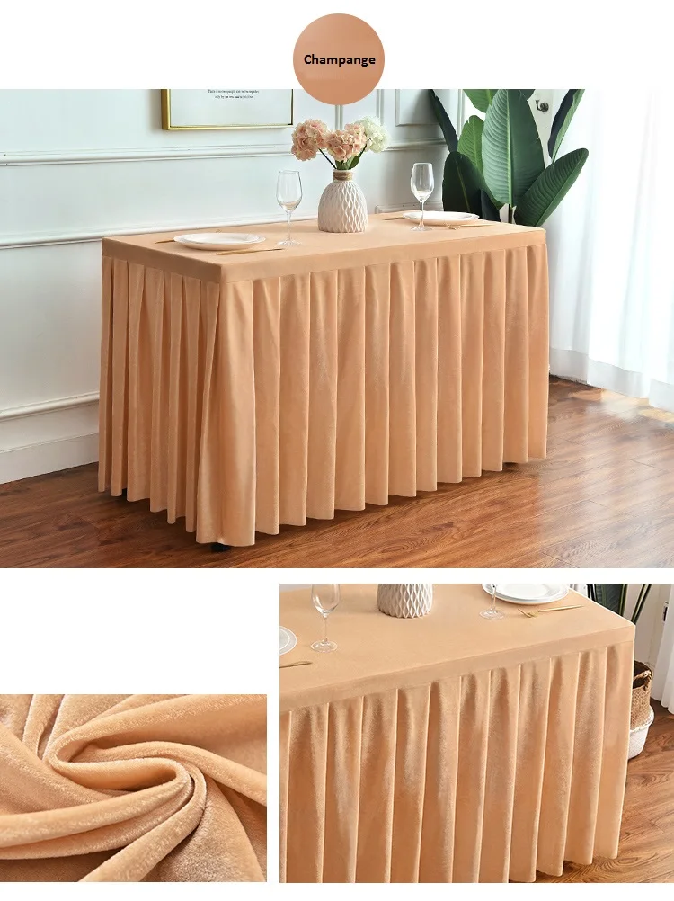 Hotel Conference Tablecloth Velvet Table Skirting Cover