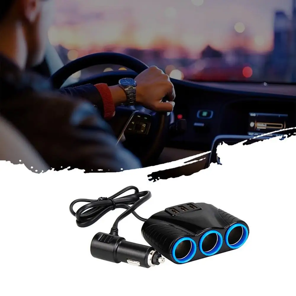 Автомобильное зарядное устройство с 3 usb-портами, три автомобильного прикуривателя 120 Вт, три прикуривателя