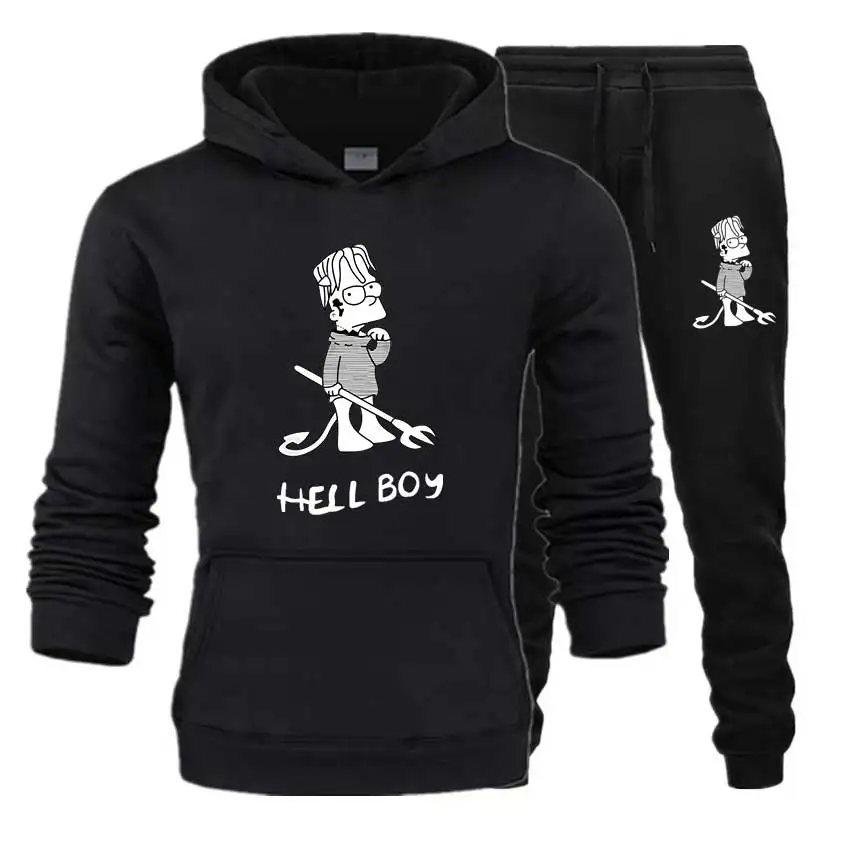 

Men's Sets hell boy lil peep hoodies+Pants Sportswear hoodies sets Streetwear Pullovers Casual tracksuits wholesale men clothing