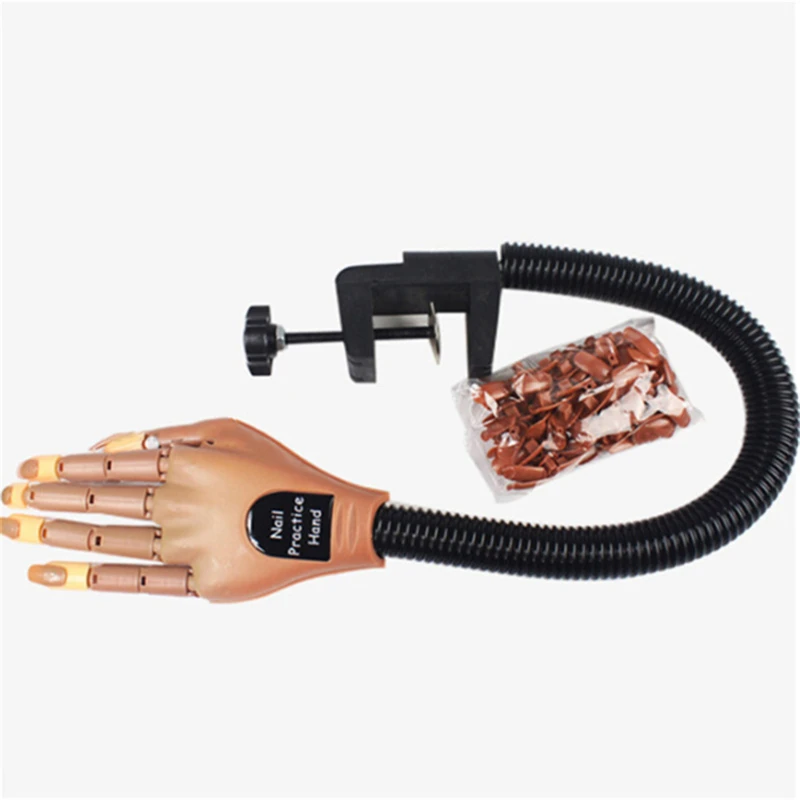 

Nail Art Practice Adjustable Hand Model + Nail Tips Hold Position Model Hand Nail Art Training DIY Manicure Tool For Training