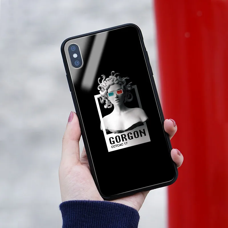 Medusa gorgon Эстетическая статуя из закаленного стекла мягкий силиконовый чехол для