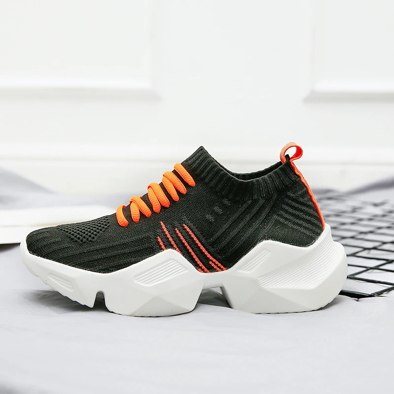 

2019 Autumn Women's Running Shoes Outdoor Non-slip Sports Sock Lady Footwear Brand Breathable Women Chunky Platform Sneakers New