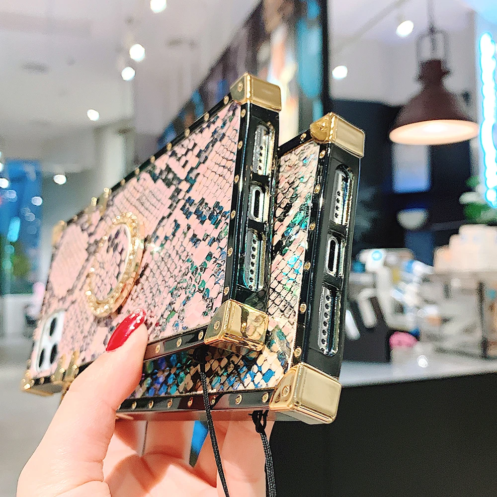 Snake Skin Case For Samsung Note10 Plus S10e S10 Plus S9 S8 Note9 Note8 A10 A20 A30 A50 A70 M20 M30 Square Gradient Color Case (2)