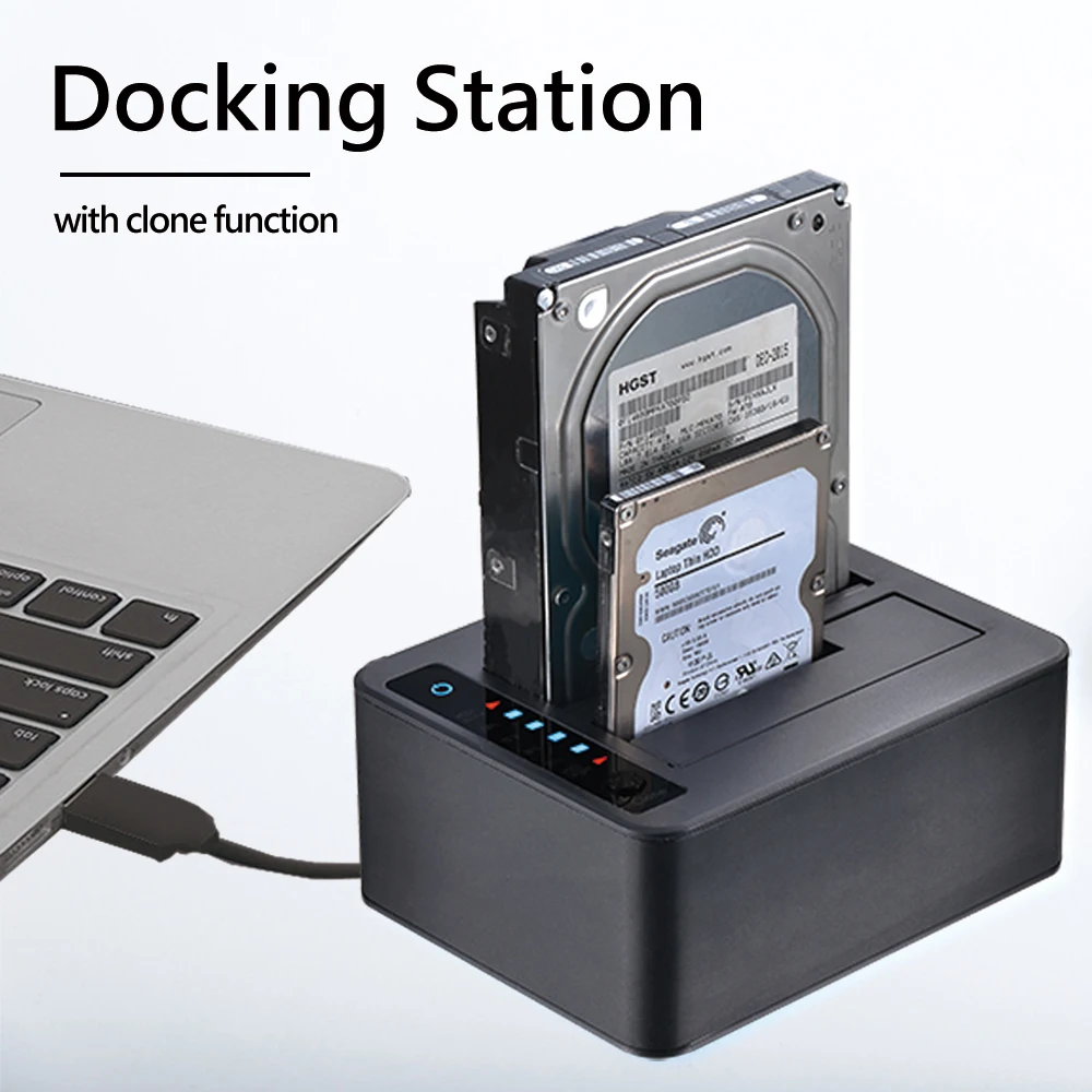 

2.5/3.5inch Dual SATA HDD docking station USB 3.0 external enclosure with Offline Clone Function HDD Duplicator