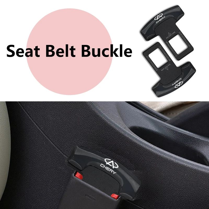 1pcs Car Logo Safety Seat Belt Buckle Auto Interior For Chery Tiggo 7 Pro 8 4 5 3 2 T11 5X Amulet Fora QQ IQ Fulwin Arrizo 5