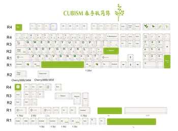 

1 set Spring Minimalist Green Key Caps For MX Switch Mechanical Keyboard PBT Dye Subbed Keycap Cherry Profile