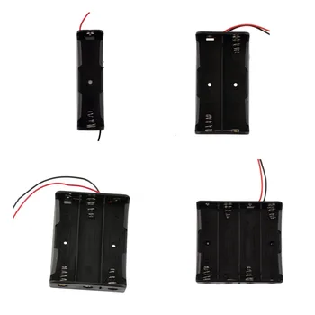 

Black Plastic 1x 2x 3x 4x 18650 Battery Storage Box Case 1 2 3 4 Slot Way DIY Batteries Clip Holder Container With Wire Lead Pin