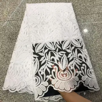 

Latest New French Jacquard Lace Fabric High Quality White Lace Fabric Brocade Laces Fabric For African Women Party Nigeria Lace