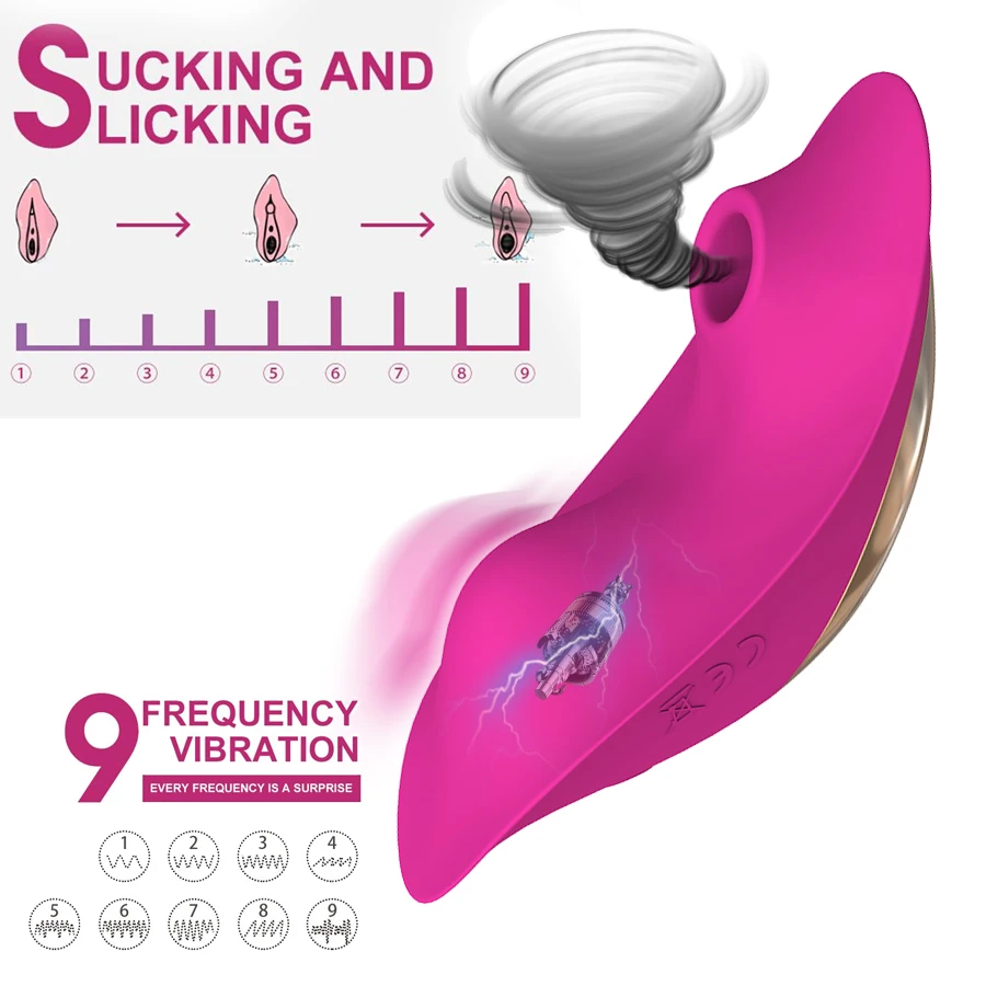 Wearable Sucking Vibrator 9 Mode Remote Control Sucker Vibrator Vagina Clitoris Stimulator Double motor Oral Sex Toys for Women