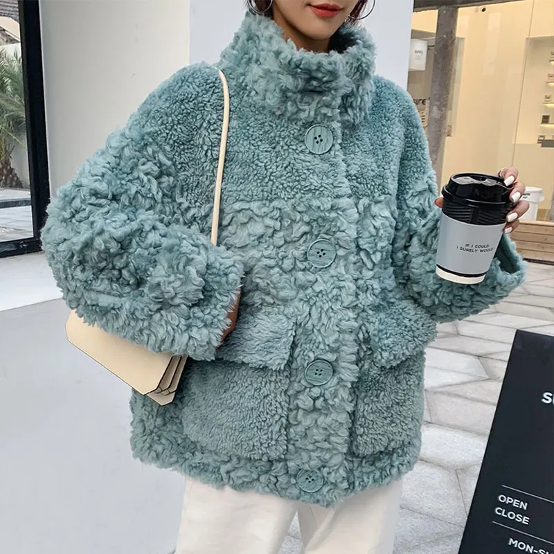 Faux Sheep Sheared Female Brief Paragraph Coat