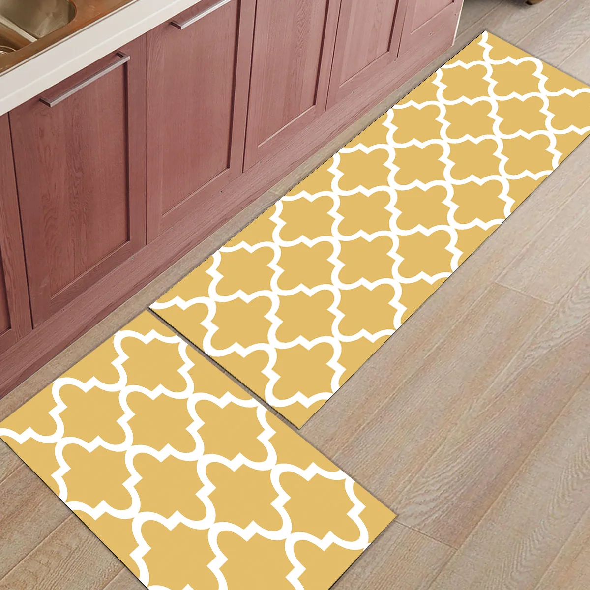 2pcs Set Geometric Lattice Moroccan Yellow Kitchen Mat Modern Carpet Entrance Doormat Tapete Rugs Bedroom Mats Home Decor Mat Aliexpress
