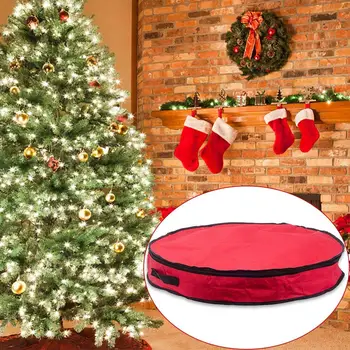 

24 inch Christmas Wreath Storage Bag Durable 600D Oxford Heavy Duty Xmas Wreath Container with Handles for Holiday Wreath