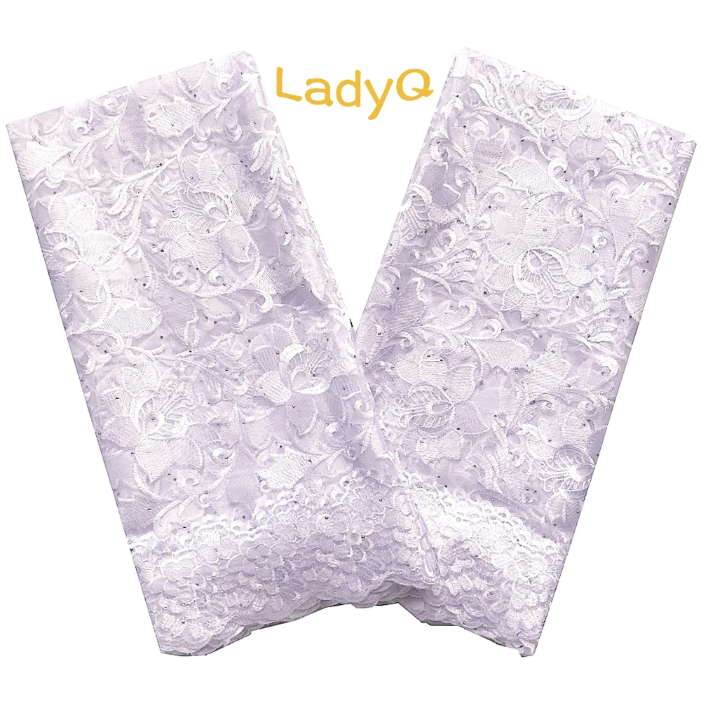 Белая африканская кружевная ткань 2019 Высокое качество Кружева Королевский синий